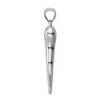 Black Bow Jewelry 14k Yellow or White Gold Large Hollow Italian Horn Pendant, 7 x 42mm - 2 of 4