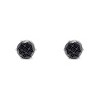 Steeltime Men's stainless steel and simulated black diamonds stud earrings. Color Options: Silver, Gold - 2 of 4
