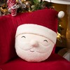 18"H Sullivans Christmas Smiling Santa Head Pillow  Red-White - 3 of 4