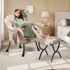 Lazy Chair with Ottoman, Modern Ergonomic Reading Chair with Armrests & Footrest, Comfy Papasan Chair, with Side Pocket & Washable Covers - 2 of 4