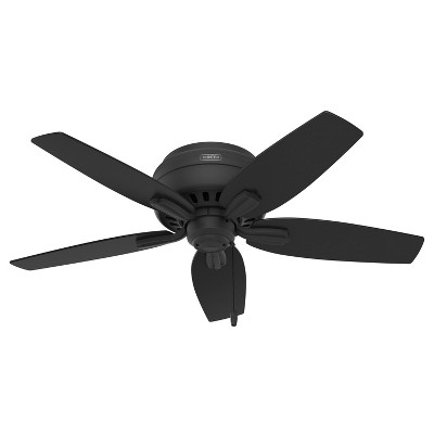 42" Matte Black Low Profile Ceiling Fan with LED Light