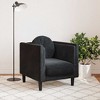 vidaXL Black Velvet Armchair - Upholstered Living Room/Lounge Chair with Cushion, Solid Wood Legs, Modern Design, Comfortable Padded Seating - 2 of 4