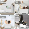 LunaLulinlk Toothbrush Holders for Bathrooms, Toothbrush Toothpaste Holder with Adjustable Dividers and Drainage, 5 Slots Tooth Brush Holder Gray - 2 of 4