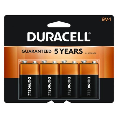 Duracell Coppertop 9V Batteries - 4 Pack Alkaline Battery