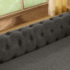 Okak Rectangle Linen Button Tufted Pet Bed for Big & Oversized Dogs,Comfy Cushion Dog Sofa Bed with Backrest and Armrests - 3 of 4