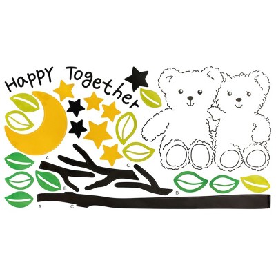 Slickblue Decorative Happy Together Wall Sticker – Waterproof Vinyl Decal for Smooth Surfaces, Easy to Apply (13x23.5")