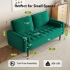 Vipbear 57" Green Small Loveseat Sofa with Throw Pillow for Small Spaces,Velvet Mini Couches Tool-Free Setup Sofa Couch for Bedroom,All-Wood Couches - 2 of 4