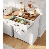 57" Farmhouse Buffet Cabinet, White Sideboard with 2 Doors, 1 Drawers, Adjustable Shelves, Coffee Bar & Dining Room Storage, Modern Storage Console - 4 of 4