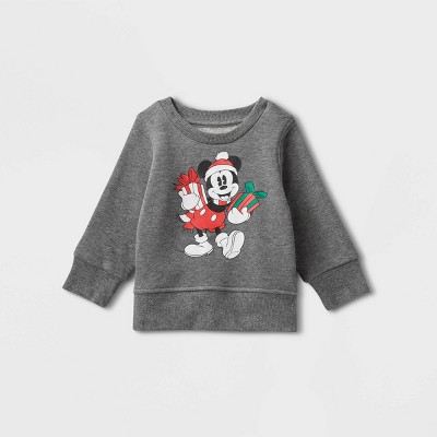 Baby Mickey Mouse Printed Pullover Sweatshirt - Gray