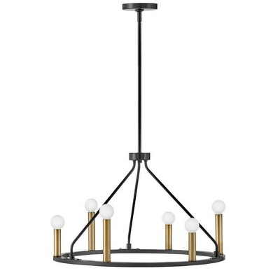 Lark Lazlo 6 - Light Chandelier in  Black/Lacquered Brass