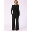 cheibear Women's Long Sleeve Button Down Tops with Pants Sleepwear Pajamas Sets - 4 of 4