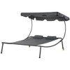 Outsunny Patio Double Chaise Lounge Chair, Outdoor Wheeled Hammock Daybed with Adjustable Canopy and Pillow for Sun Room, Garden, or Poolside - 4 of 4