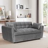 65'' Velvet 3-in-1 Foldable Large Sofa Bed with Adjustable Back, Storage Bag, and Pillow - 2 of 4