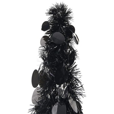 vidaXL Pop-up Christmas Tree Black PET Medium Foldable - Black 5 x 1 ft