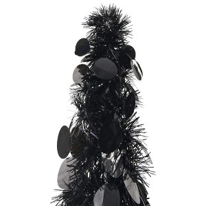 vidaXL Pop-up Christmas Tree Black PET Medium Foldable - Black 5 x 1 ft - 1 of 4