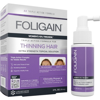 Foligain Triple Action Complete Formula for Thinning Hair with 10% Trioxidil - 2oz