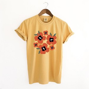 Simply Sage Market Women's Red Poppies Short Sleeve Garment Dyed Tee - 1 of 4