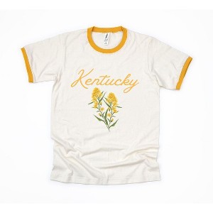 Simply Sage Market Women's Kentucky Flower Colorful Short Sleeve Ringer Tee - 1 of 2