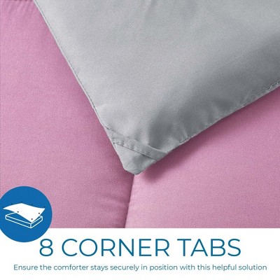 Twin Reversible Pink and Gray Microfiber Duvet