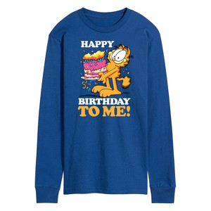 Men's - Garfield - Happy Birthday To Me Long Sleeve Graphic T-Shirt - 1 of 4