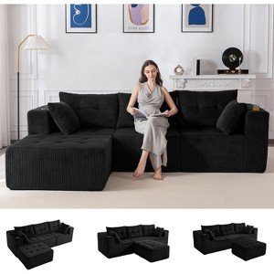 MAXYOYO Modular Sectional Sofa Couch, L Shaped Modern Cloud Couch with 1 Ottoman, Sofa in A Box - 1 of 4