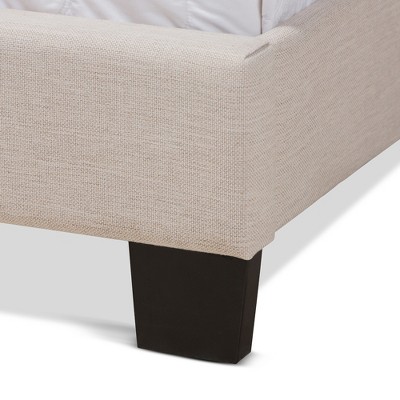 Lisette Beige Upholstered Queen Bed with Tufted Headboard