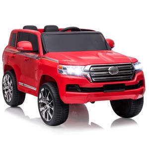 12V Ride on Truck Car, 2 Seat Electric SUV for Kids, 3 Speeds Ride on Vehicle Toy with Remote Control, Dual Motors, LED Lights, White - 1 of 4