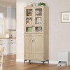 71 Inch Tall Storage Cabinet with Glass Doors, Kitchen Pantry 5 Tier Bathroom Cabinet with 4 Doors Adjustable Shelves - 2 of 4