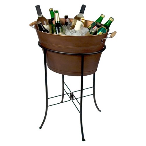 Masonware Ovalu Party Tub with Stand, Antique Copper