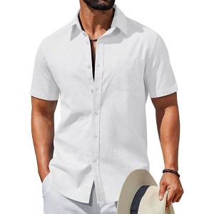 summer dress shirts men Men's Shirts, Linen Short Sleeve Button Down Casual for Beach Vacation Shirt Fashion Clothes (Apricot,Small) : Clothing, Shoes & Jewelry Up Shirt Short Sleeve Linen Summer Beach Shirts for Men Short Sleeve Shirt for Tall