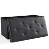FURNIinspire Ottomans And Benches Modern 30 Inch Living Room Foldable Ottoman Storage Bench Entryway Foot Stool, Black, 15"*30"*15" - 2 of 4