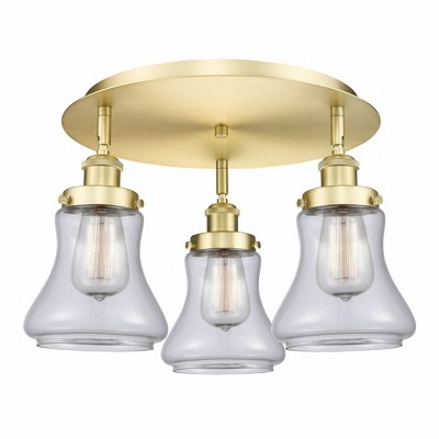 Bellmont - 3 Light Flush Mount In Art Deco Style-9.75 Inches Tall and 17.75 Inches Wide