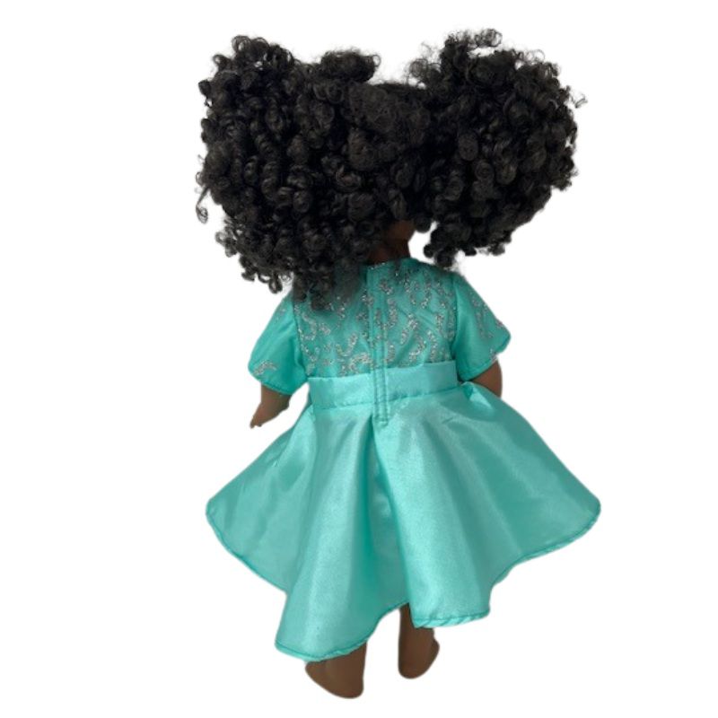 Doll Clothes Superstore Mint Sparkle Party Dress Fits 18 Inch Girl Dolls Like American Girl Our Generation My Life Dolls, 4 of 5
