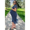 Pinkblush Navy Leaf Print Pleated Maternity Midi Dress - 4 of 4