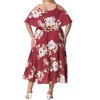 Agnes Orinda Women's Plus Size Floral Cold Shoulder Square Neck Adjustable Strap Summer Ruffle Maxi Sundress - 4 of 4