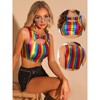 INSPIRE CHIC Women's Metallic Sleeveless Cut Out Party Holographic Crop Tank Tops - 2 of 4