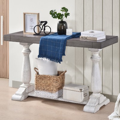 NicBex Modern Elegant Console Table with Roman Column Legs,Rustic Wooden Entryway Table Foyer Tables for Entryway,Hallway,Living Room