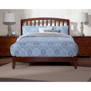 King Size Traditional Bed - Victorian Style Walnut Finish - Durable Bedroom Furniture - 1 of 2