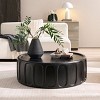 Modern Round Edge Design Coffee Table,Fiberglass Center Coffee Table,Waterproof For Living Room,Guest Room,No Need Assembly-Coolbibila - 3 of 4