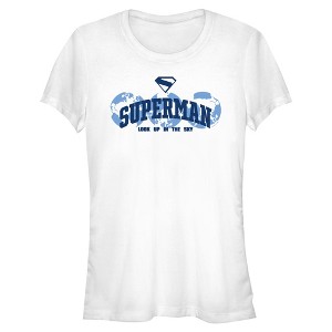 Juniors Superman Look Up in the Sky World T Shirt - 1 of 2