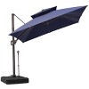 Crestlive Products 10FT Square Double Top Offset Cantilever Umbrella with Base UV30+ Outdoor 360 Degree Rotation 6 Heights Adjustable Umbrella - 2 of 4