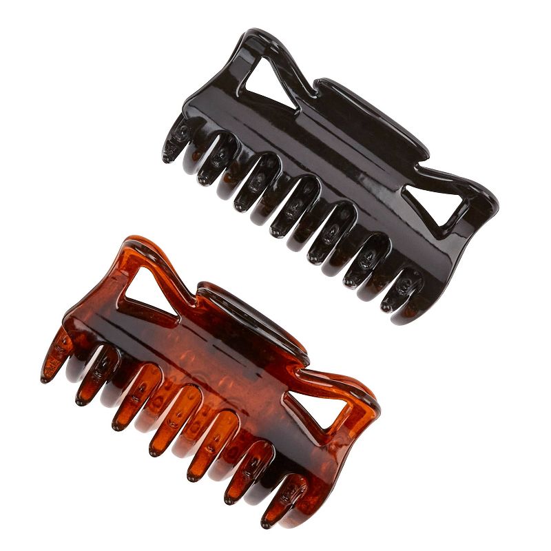 sc&#252;nci No-Slip Grip Recycled Claw Clips - Tortoise/Black  - Thick Hair - 2pk, 2 of 4