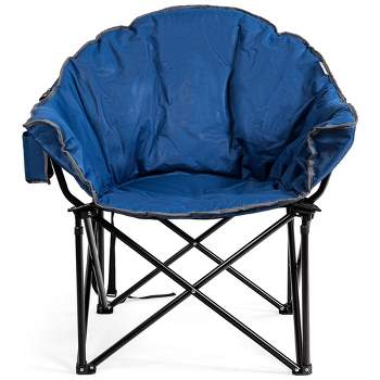 Costway Folding Camping Moon Padded Chair With Carry Bag Cup