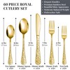 60-Piece Flatware Set for 12, Stainless Steel Retro Silverware with Vintage Baroque Design, Mirror Finish & Dishwasher Safe - 4 of 4