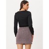 INSPIRE CHIC Women's Plaid Tweed Contrast Color Button Decor Business Casual Mini Skirt - 4 of 4