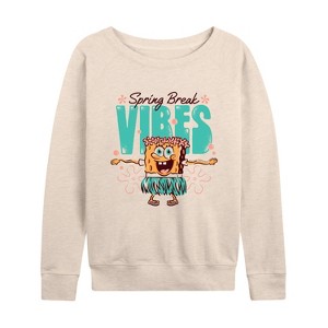 Women's - SpongeBob SquarePants - Spring Break Vibes Lightweight French Terry Slouchy - 1 of 4