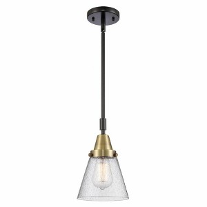 Cone - 1 Light Stem Hung Mini Pendant In Industrial Style-9.13 Inches Tall and 6 Inches Wide - 1 of 1