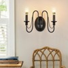 PAKOKULA 2-Light Vintage Black Candle Style Double Wall Sconce - 2 of 4