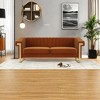 Modern Plush Polyester Upholstery Sofa with Turn-Out Armrests, Stainless Steel Accents & Removable Spring Cushions, 15cm Gold Legs - 3 of 4