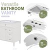 30in Bathroom Vanity With Top Sink, With 2 Drawers, 1 Tip-Out Drawer&1 Storage Cabinet, Modern Freestanding Bathroom Storage Cabinet With Mirror - 2 of 4